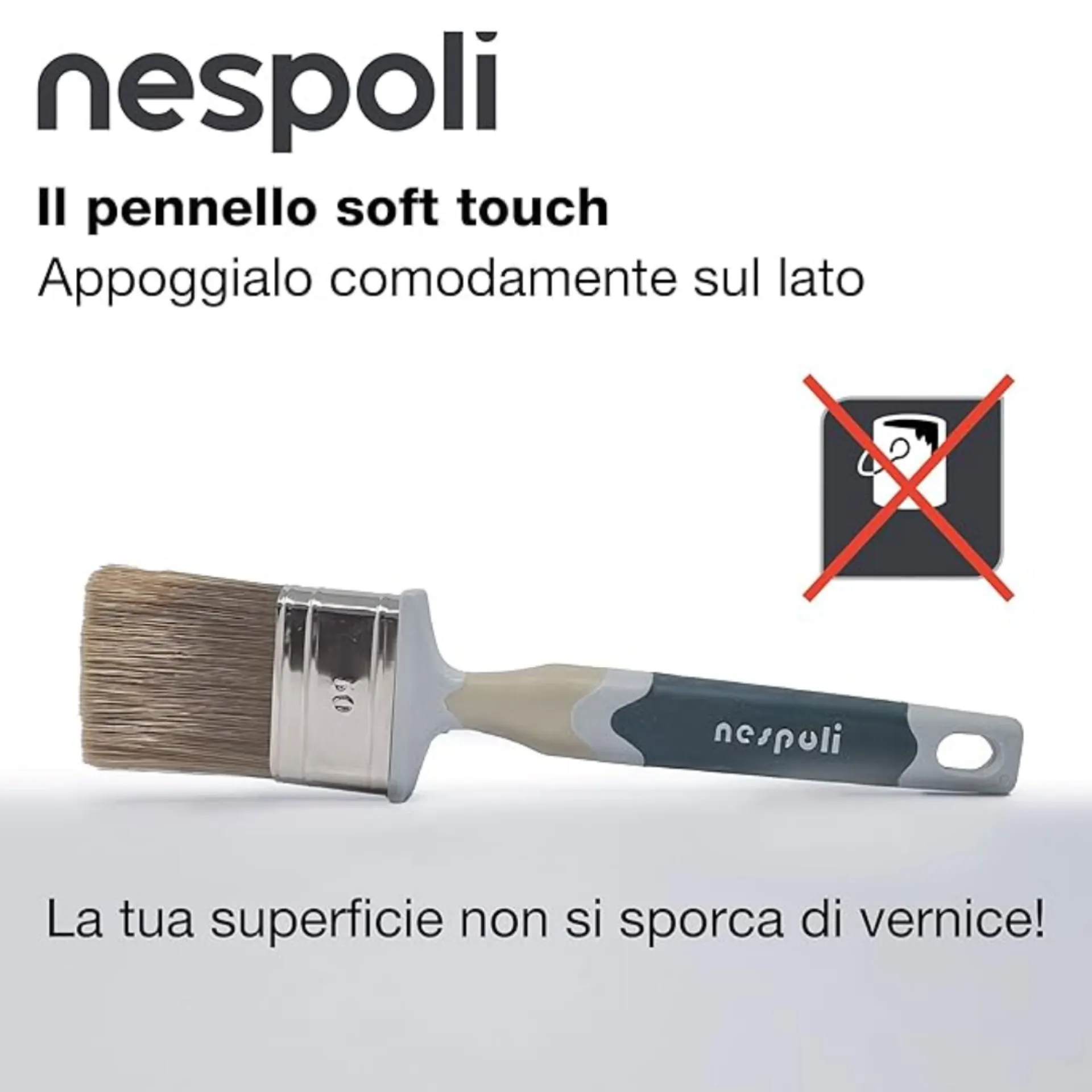 NESPOLI PENNELLO PIATTO SOFT TOUCH LEGNO