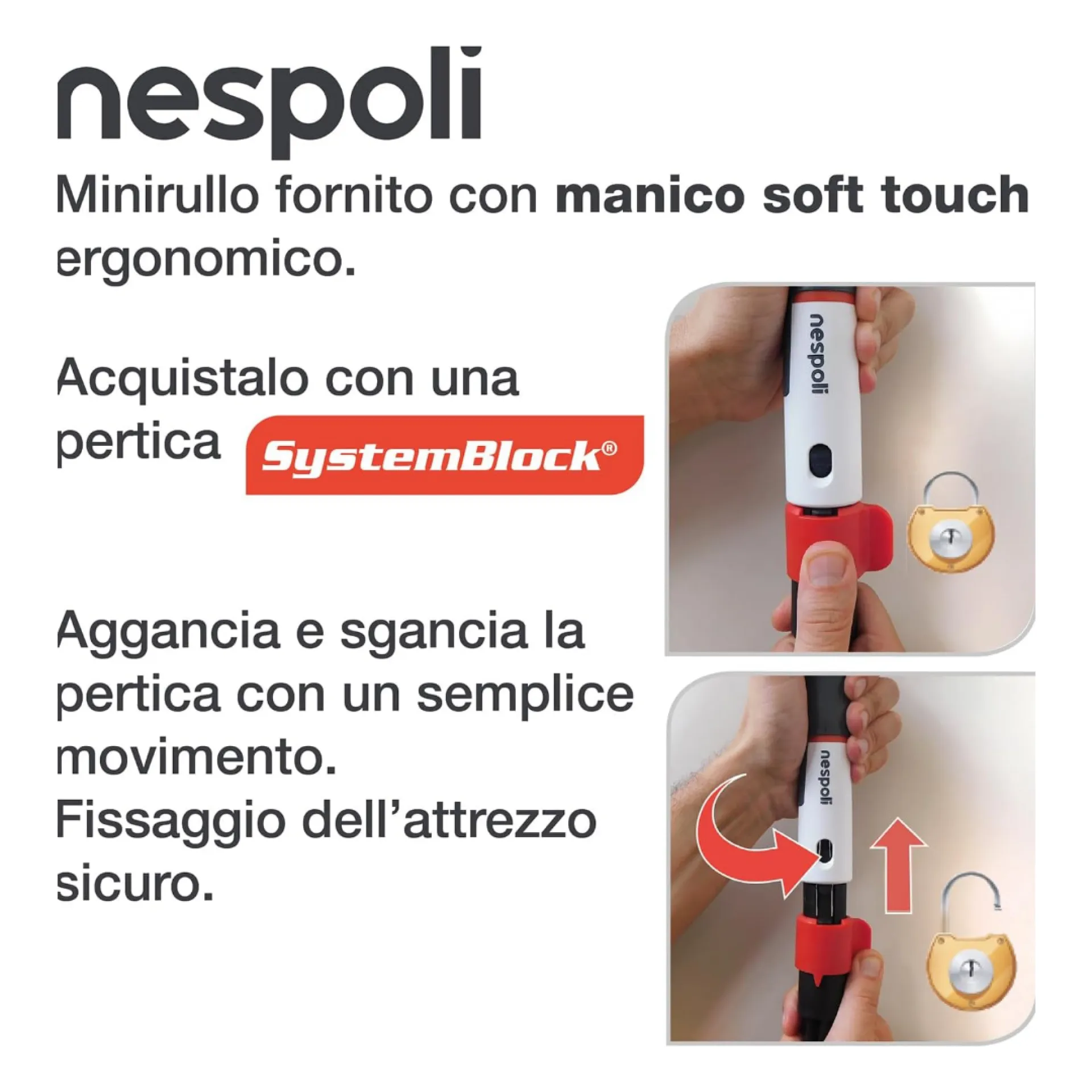 NESPOLI MINIRULLO RULLO SOFT TOUCH MICROCRATER OGGETTI 11 CM