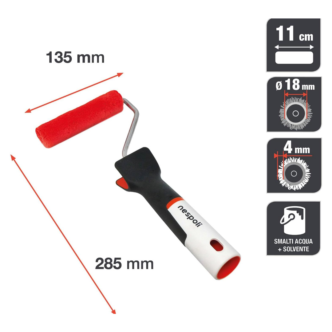 SOFT TOUCH TEFLON OGGETTI NESPOLI MINIRULLO RULLO SOFT TOUCH TEFLON OGGETTI 11 CM