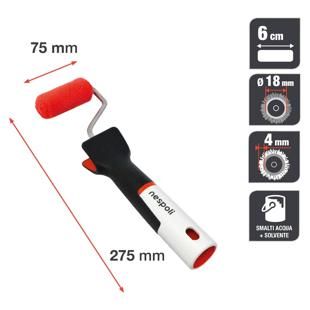 SOFT TOUCH TEFLON OGGETTI NESPOLI MINIRULLO RULLO SOFT TOUCH TEFLON OGGETTI 6 CM