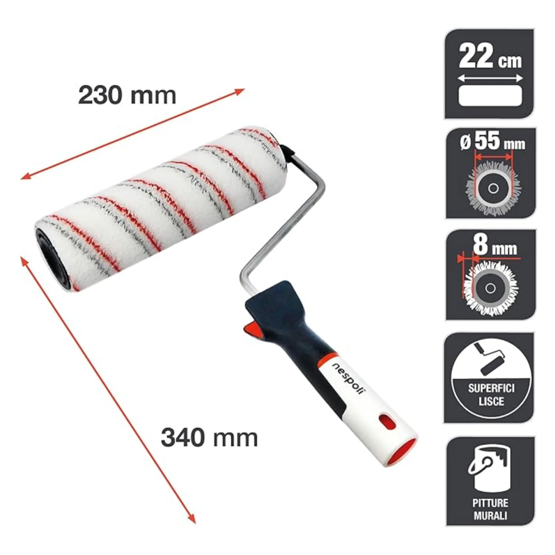 RULLO ROLLMATIC TEFLON SOFT TOUCH SUPERFICI LISCE