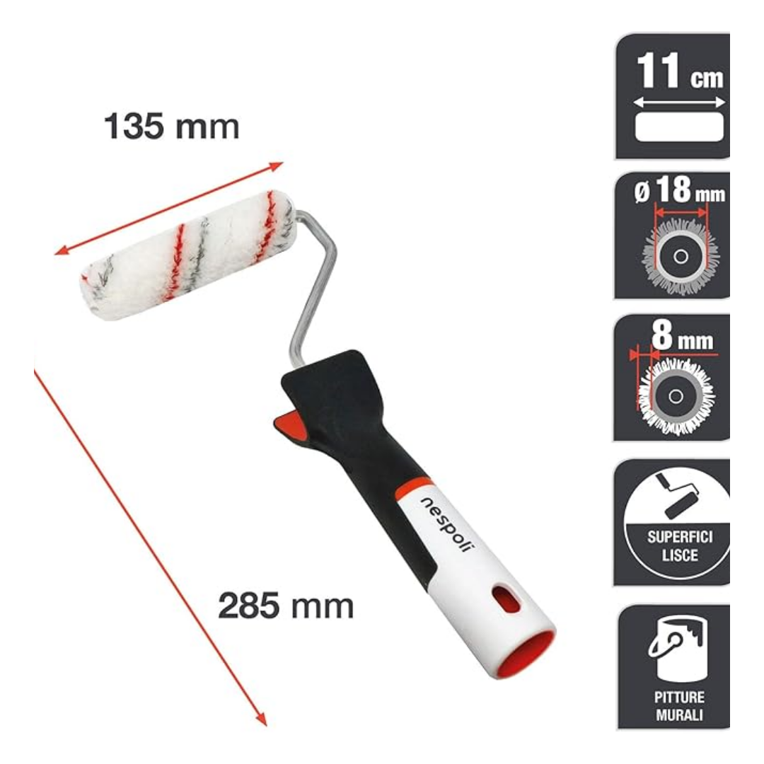 SOFT TOUCH TEFLON LISCE NESPOLI MINIRULLO RULLO SOFT TOUCH TEFLON LISCE 11 CM