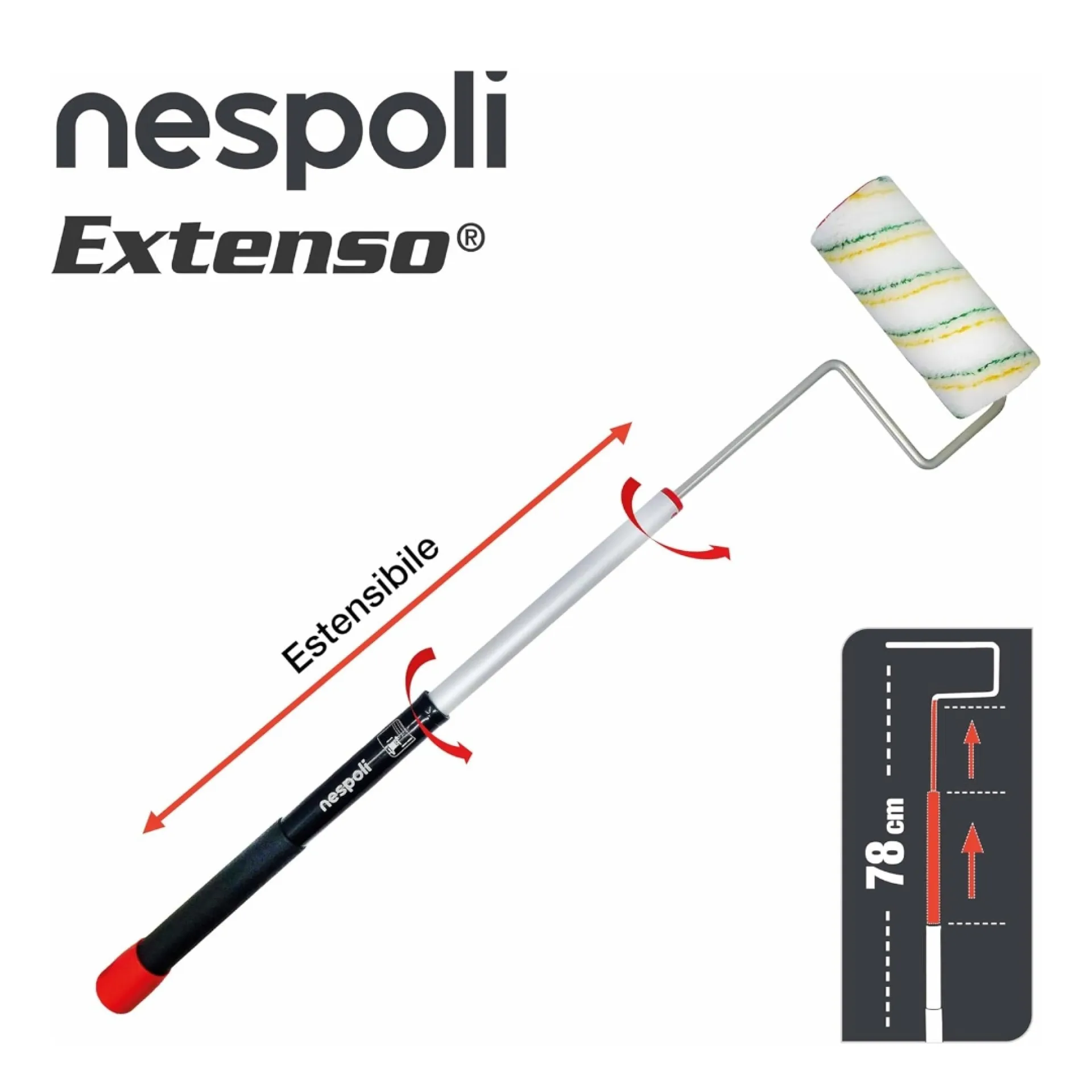 EXTENSO C/RULLO UNIVERSALE 18cm